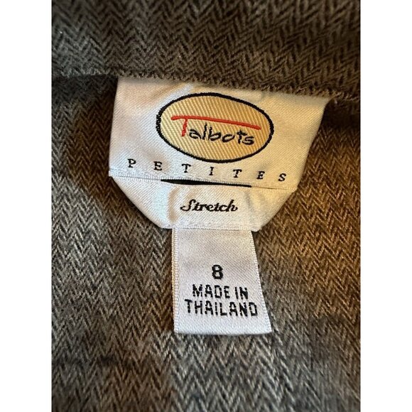 Vintage Talbots All Season Brown Tweed Herringbone blazer 8P, 3 Button Petite - Picture 9 of 9
